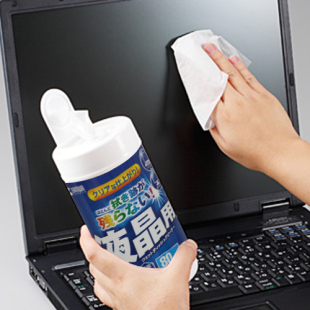 日本SANWA 液晶屏湿纸巾电脑清洁键盘去污清洁10 80抽擦屏湿巾