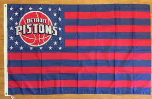 EBAY Flag亚马逊WISH Detroit 外贸货源底特律活塞队NBA Pistons