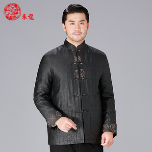 中年外套 复古刺绣立领中式 男长袖 来龙高端原创唐装 中国风男装