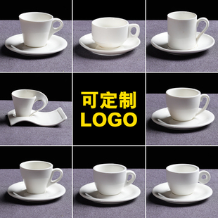 浓缩咖啡杯碟60ml商用欧式 简约纯白色陶瓷小咖啡杯子定制logo 意式