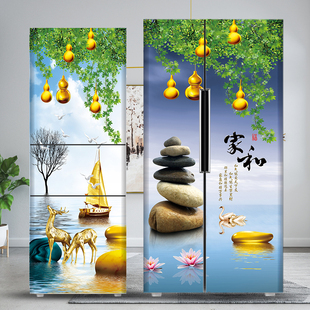 家和葫芦冰箱贴纸自粘家具空调翻新贴防水现代冰箱装 饰画五福临门