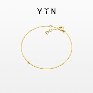 YIN隐「易」系列一丝金线手链 18K金Au750叠戴蛇骨手链奢侈品珠宝