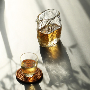 日式 手工大号玻璃简约加厚耐热透明公道杯匀杯分茶器功夫茶具茶海