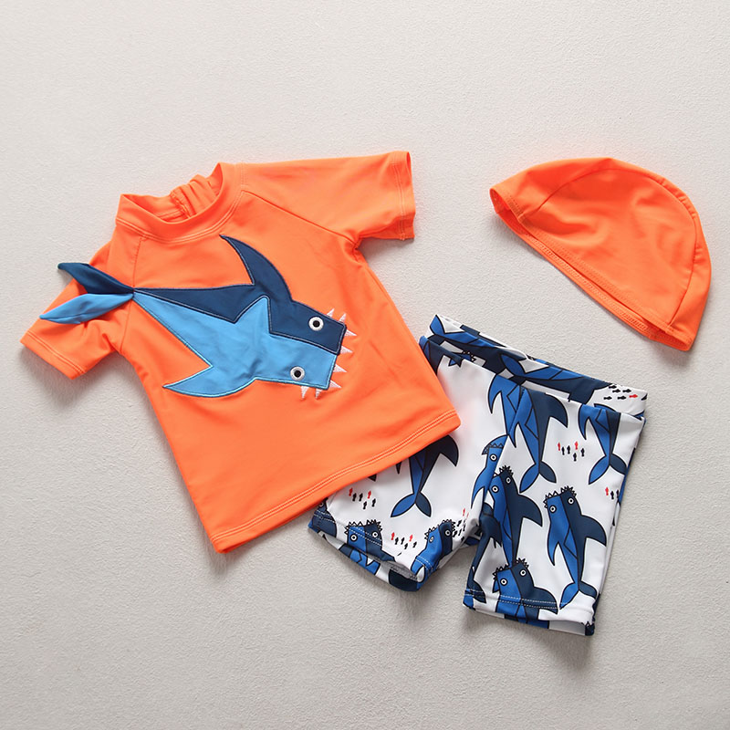 男童分体鲨鱼泳装 儿童短袖 韩国ins夏新款 套装 韩婴儿冲浪服 泳衣裤