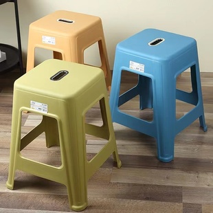 家用加厚塑料凳子现代成人高凳板凳椅子餐桌客厅卫生间学生方凳