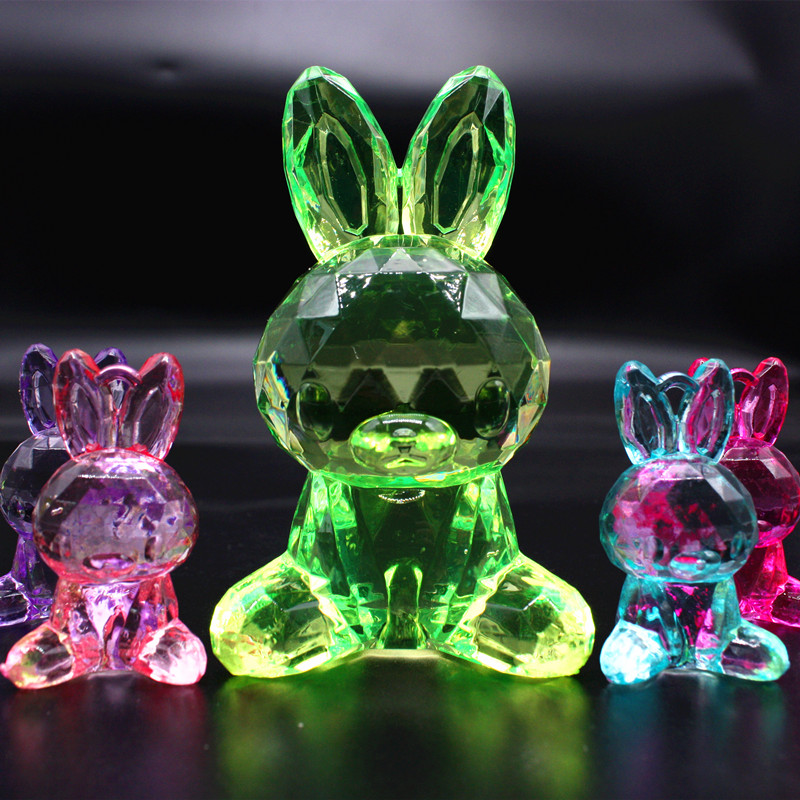 儿童大号透明亚克力水晶兔子动物摆件小孩子奖励礼物饰品电玩奖品
