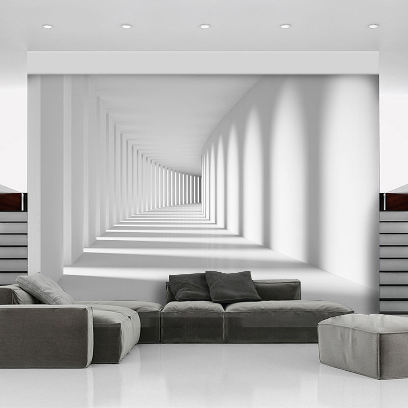 8D简约现代客厅电视背景墙壁纸视觉延伸立体空间墙纸卧室网红壁画