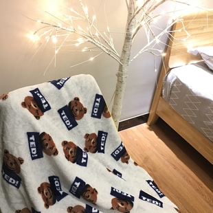 飞机毯 客厅沙发午睡毯 法兰绒盖毯 INS可爱卡通毛毯 学生宿舍毯
