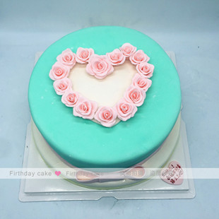 玫瑰tiffin生日蛋糕北京北京上海杭州同城翻糖蛋糕 定制创意蛋糕