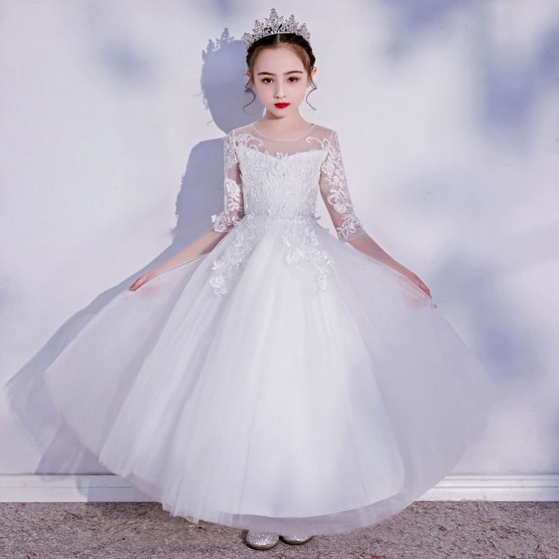 女孩子十岁生日女孩公主裙女童儿童高端礼服花童婚礼主持人演出服