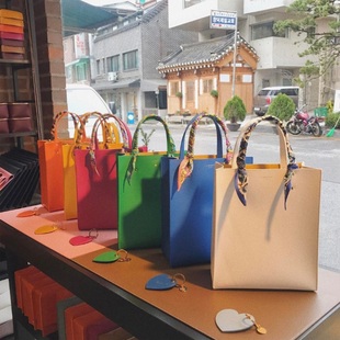 韩国时尚 fibren小众包tote水桶包托特包通勤斜挎女手提单肩大包包