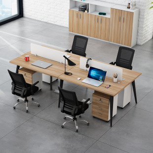 四人位职员办公桌椅组合套装 办工作桌财务员工位办公桌子办公室桌