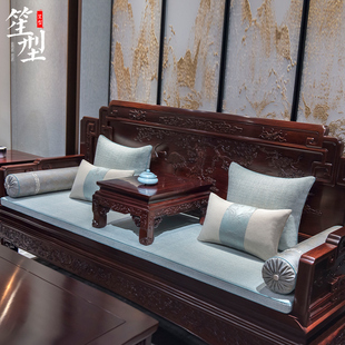 新中式 红木沙发坐垫古典罗汉床垫子高档古典提花面料飘窗靠垫定制