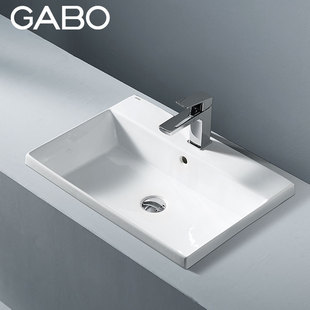 陶瓷洗面盆家用洗手盆卫生间半嵌入式 台下洗漱盆10407 QC观博GABO