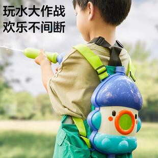 儿童背包喷水枪大容量抽拉式 呲滋水玩具沙滩戏水打水仗神器男孩