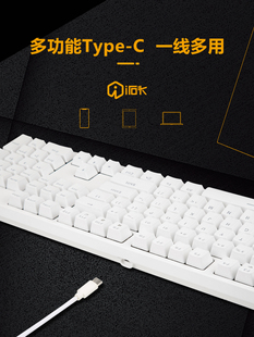 104 电竞游戏机械键盘RGB客制化青茶轴红轴办公有线白 艾石头FE87
