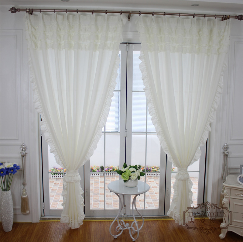 透光不透人加厚白色窗纱客厅卧室飘窗阳台公主衣柜帘美容隔断窗帘