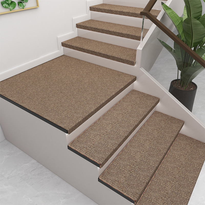 实木楼梯踏步垫免胶自粘家用楼梯贴台阶贴定制纯色整铺地毯防滑垫
