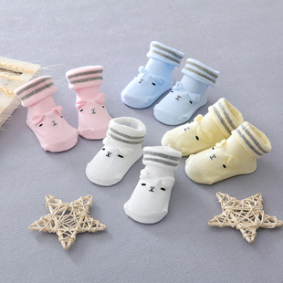 2双装 新生儿袜子0 薄款 婴儿松口短袜透气初生宝宝 3个月6夏季