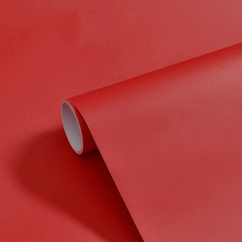 大红色墙纸自粘pvc防水壁纸桌面家具贴纸复古中国风背景即时墙贴