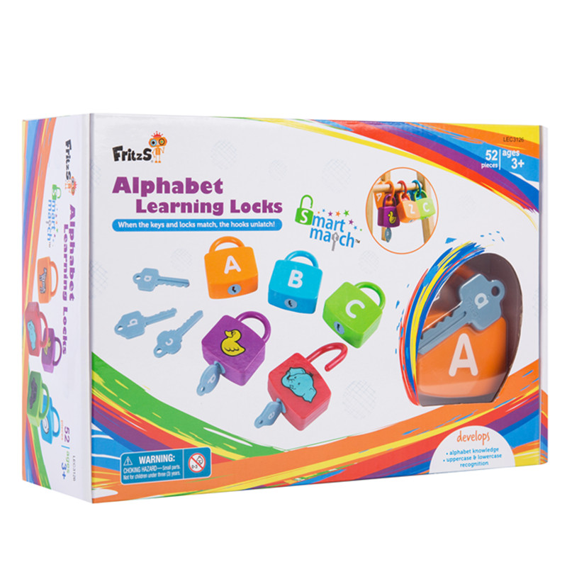 钥匙解锁配对益智玩具 英文认知学习教具 儿童彩色仿真字母启蒙