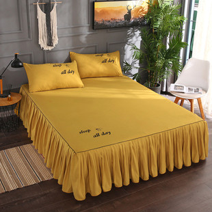 席梦思单件床套1.5m 1.8米防尘保护套床单床垫床笠 全棉床罩床裙式