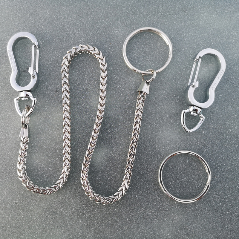 斯缇卡男女316钛钢不锈钢优质链钥匙扣钥匙圈腰挂汽车商务锁匙扣