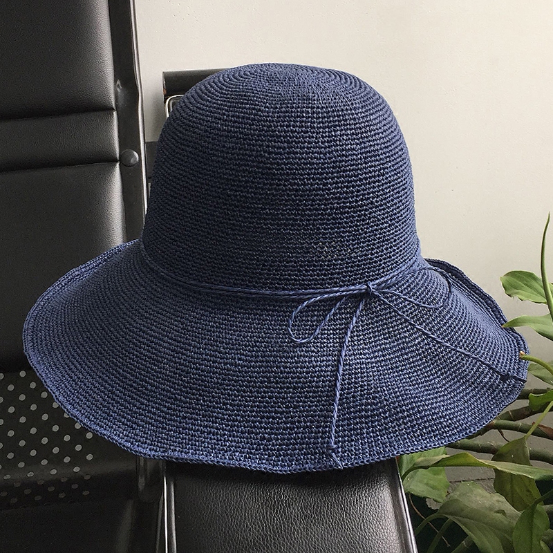 10cm日本拉拉草渔夫帽可折叠遮阳帽防晒草帽女太阳帽夏季 女士帽子