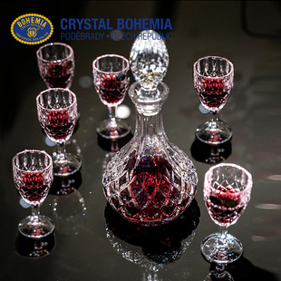进口BOHEMIA水晶红酒杯高脚杯葡萄酒杯7件套酒具套装 捷克原装