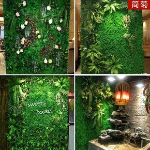 仿真植物墙塑料假草坪草皮网红背景花墙壁挂绿植墙面客厅室内装 饰