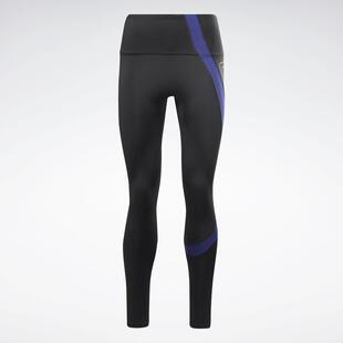 代购 Reebok锐步专柜时尚 正品 黑色紧身跑步训练女士运动中长裤 经典