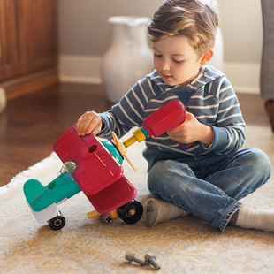 Battat儿童螺丝组装 玩具可拆装 工程车飞机模型益智拆卸拼装 工具箱