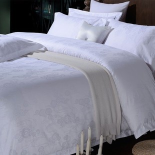 宾馆酒店美容院按摩床全棉提花枕套白色纯全棉优质高密纯棉祥云
