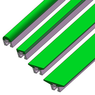 绿色加宽小铝轨护栏20 50MM耐磨圆帽小C护栏铝型材输送配件