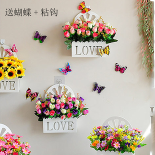 家居壁饰墙壁装 饰品仿真植物壁挂花盆创意挂件墙面装 饰壁挂装 饰