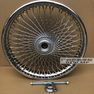 摩托车轮毂适用CG125复古改装 加宽碟刹轮圈加密钢丝前后轮毂套件