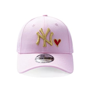 弯檐棒球帽 金标爱心立体刺绣经典 New 联名款 Era MLB 粉色
