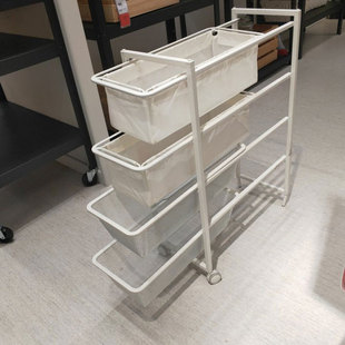IKEA宜家国内尤纳赛尔框架网篮置物收纳架带脚轮移动杂物架