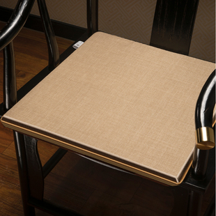 新中式 红木椅坐垫棉麻椅垫圈椅防滑茶椅座垫海绵垫办公室屁垫定制