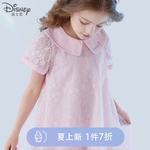 迪士尼女童连衣裙夏装 新款 裙子洋气公主裙蕾丝裙小女孩甜美童装