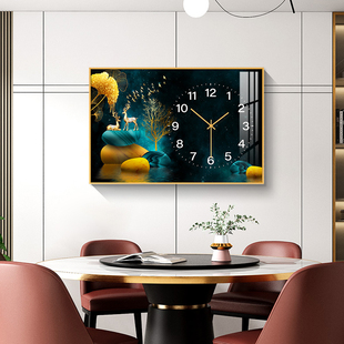 北欧轻奢钟表挂钟客厅家用时尚 现代简约创意艺术餐厅静音时钟挂墙