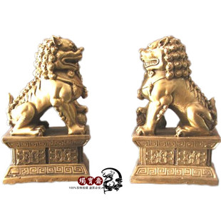 纯铜狮子风水摆件一对北京狮宫狮家居饰品