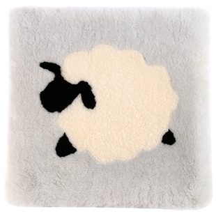 澳尊澳洲羊毛坐垫冬季 保暖加厚椅子垫毛绒椅垫休闲椅动物小熊小羊