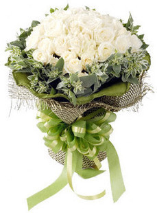 鲜花白玫瑰36朵花束上海花店同城送花生日祝福闺蜜爱人送花节日花
