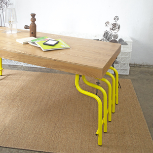 祁人书桌电脑桌工作台会议大桌子铁艺长方形设计师创意家具可定制