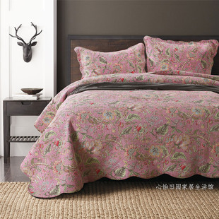 外贸美式 双面全棉床盖四季 通用三件套韩国绗缝被欧式 纯棉床单床罩