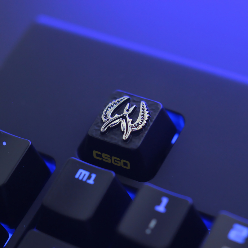 CSGO反恐精英游戏周边黑瓜锌铝合金金属机械键盘浮雕键帽按键键石