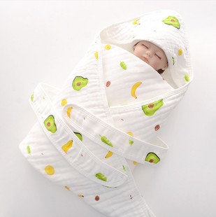 新生儿纯棉纱布a类产房抱被初生婴儿包被襁褓巾四季 防惊跳睡袋