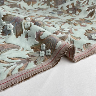 西部波斯奢华卢浮立体浮雕提花面料欧美织锦缎布料沙发记忆丝地毯