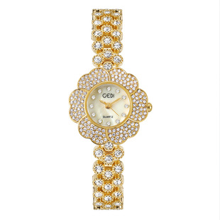 歌迪水钻创意表盘石英手链手表气质女时尚 合金圆形国产腕表 新款